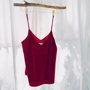 Red velvet cami top
